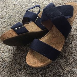 Super Cute Navy Wedges